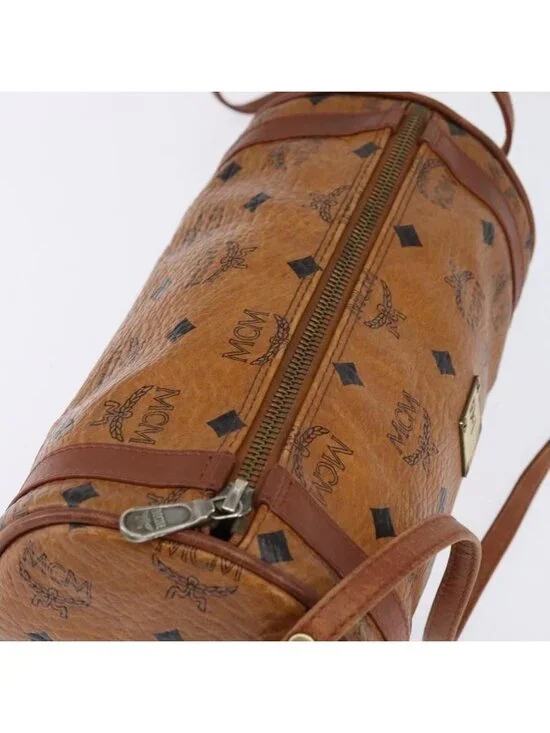 Authentic MCM Logogram Vicetos Shoulder Bag PVC Leather Brown - Picture 13 of 16